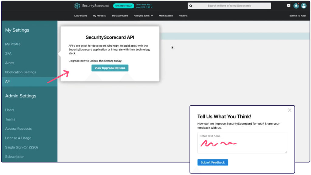 SecurityScorecard | Pendo Product Screenshot