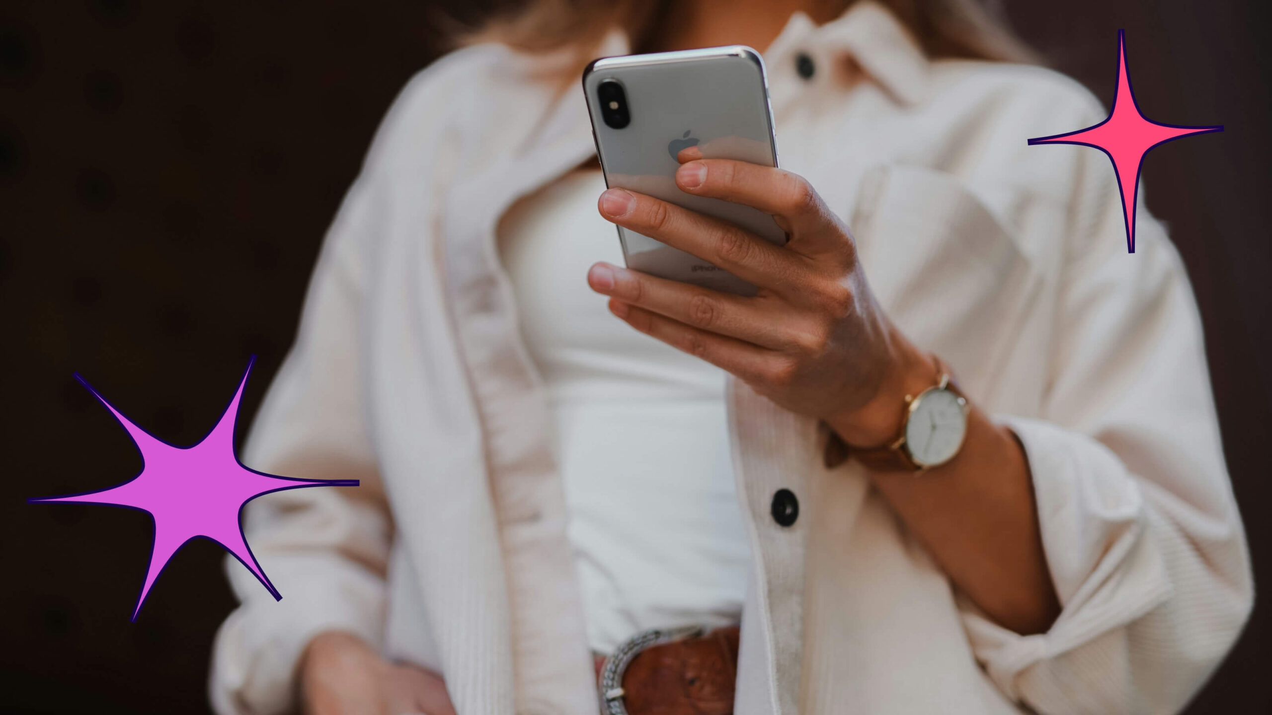 Woman looking at her phone