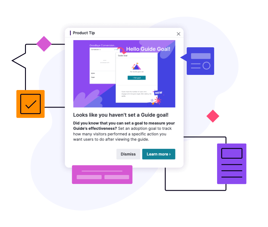 Personalized experience to help guide user onboarding and help startups retain new users. 