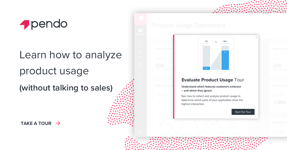 Learn how Pendo can help you analyze product usage - take a tour now