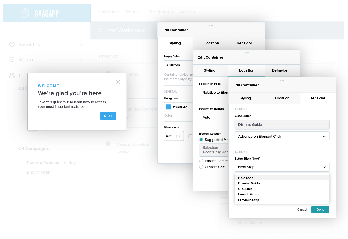 Pendo: Getting Started with In-app Onboarding - The guide designer