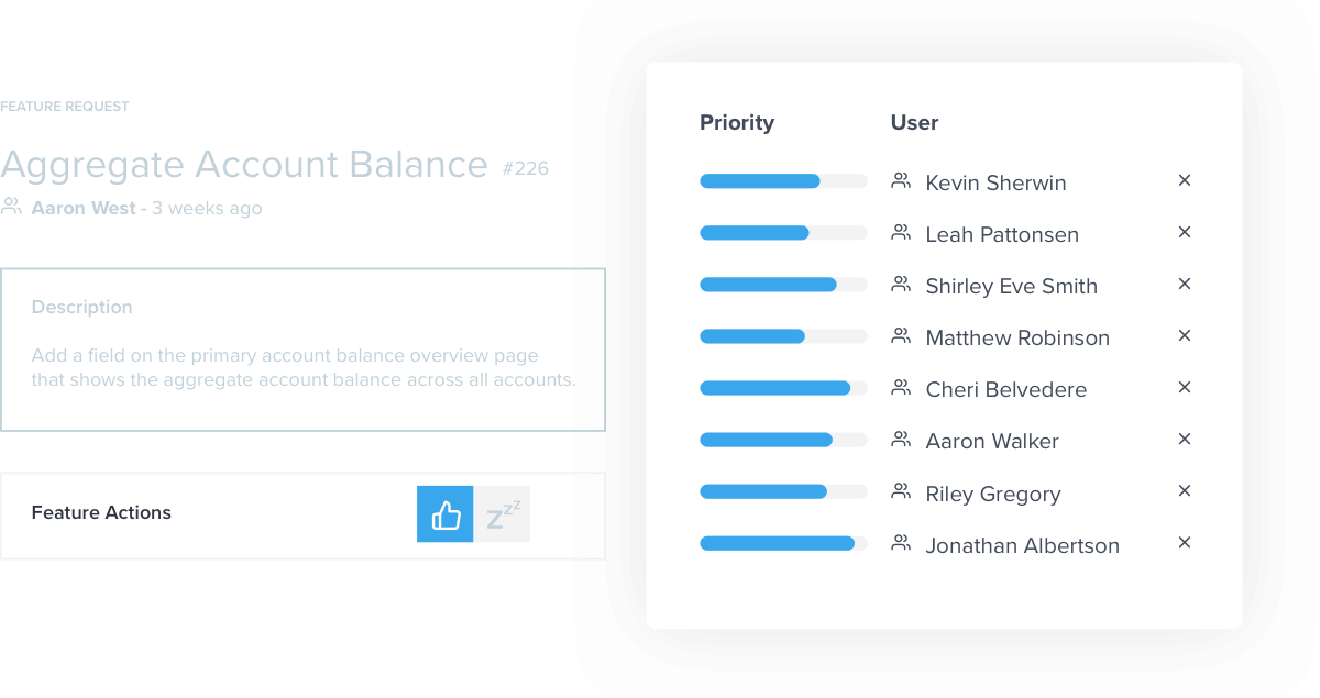 Pendo: financial services feedback product shot