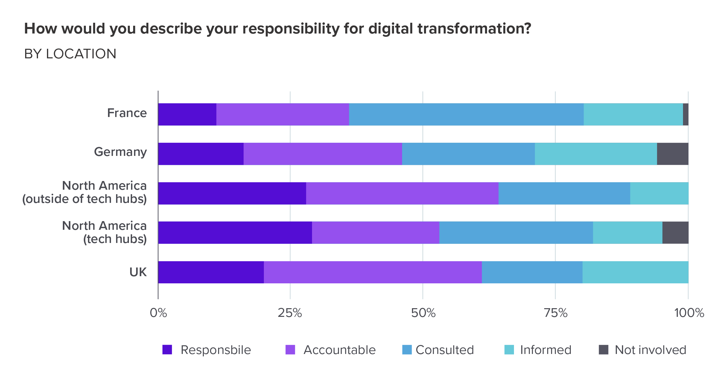 How would you describe your responsibility for digital transformation? By location