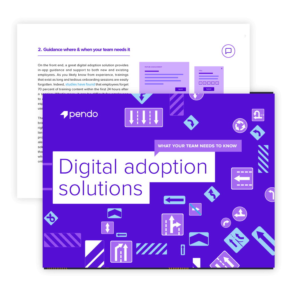 Pendo e-book: Digital adoption solutions: What your team needs to know // Start reading