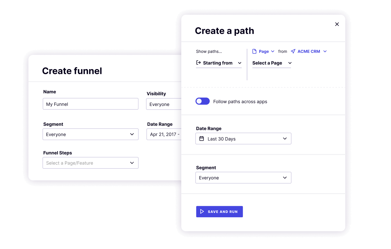 Use funnels to discover how users move across your product portfolio