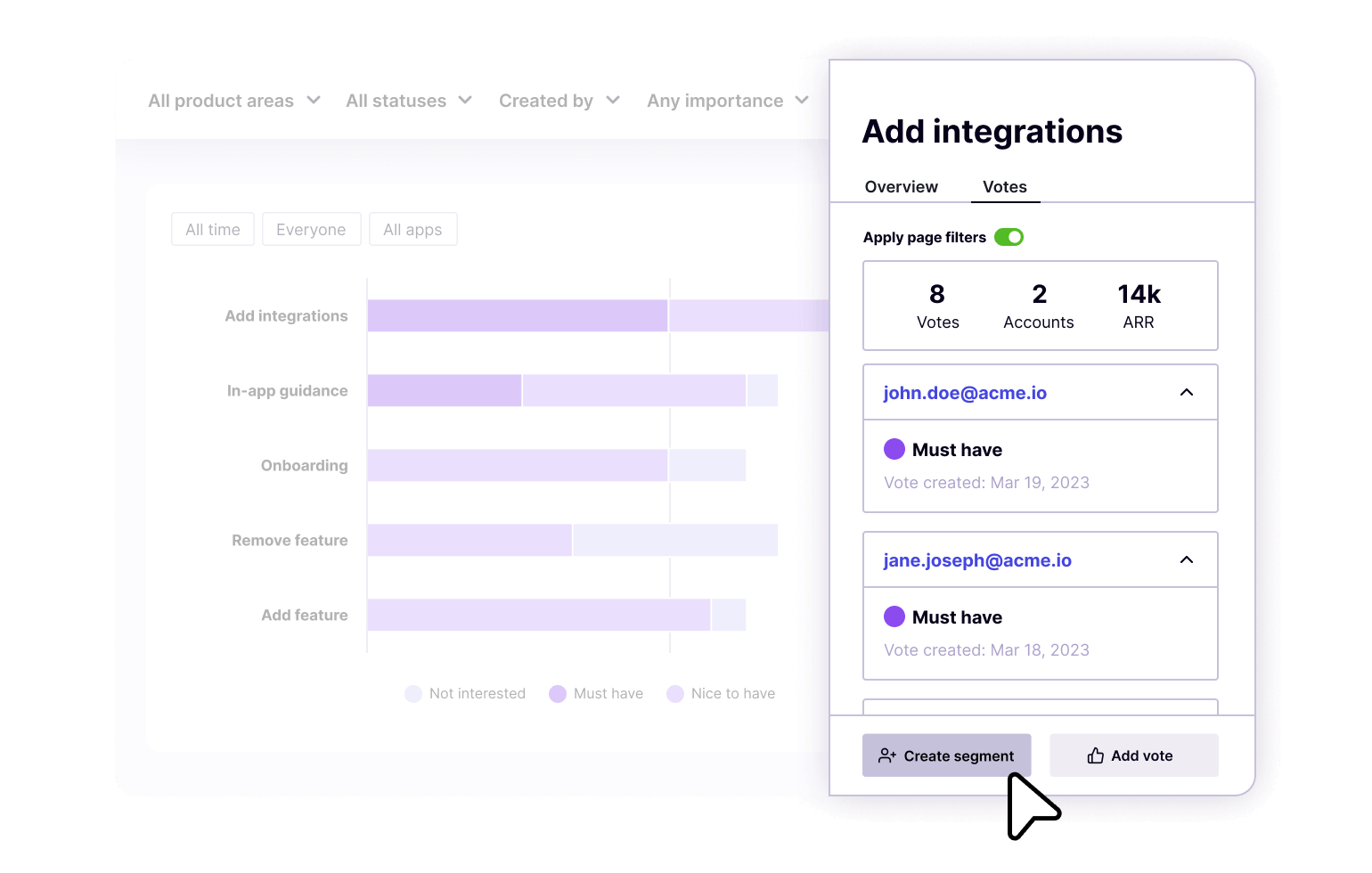 Pendo Validate - Segments