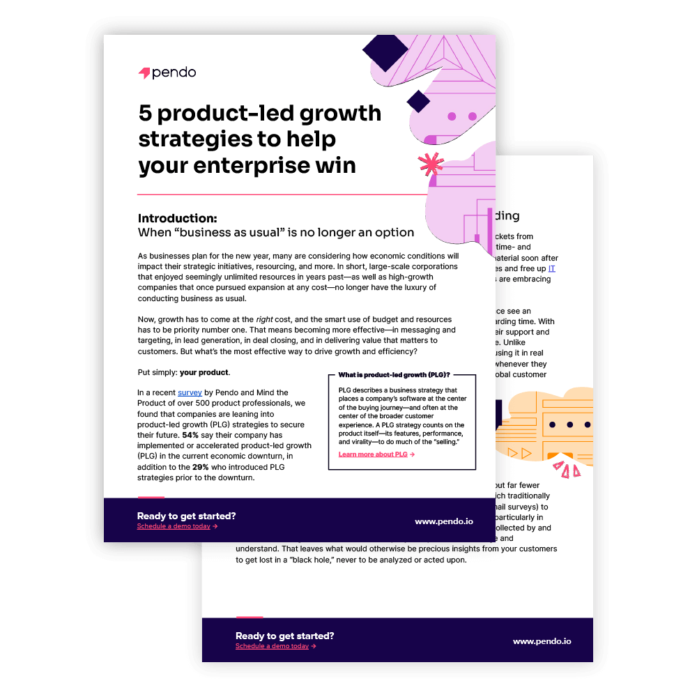 Pendo white paper: 5 product-led growth strategies to help your enterprise win // Download now